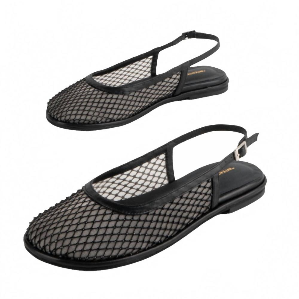 NEW INTENTIONALLY BLANK women anna mesh slingback ballet flat in black - Picture 3 of 3